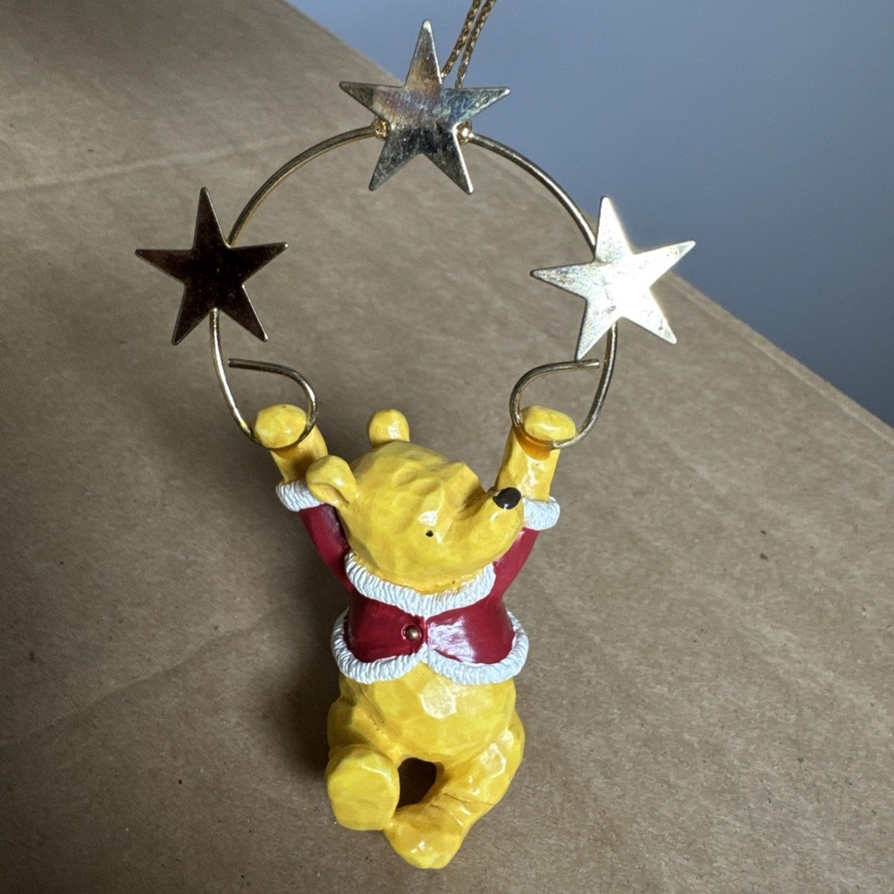 1997 Vintage Disney MCF Winnie the Pooh Christmas Ornament‎ Gold Stars